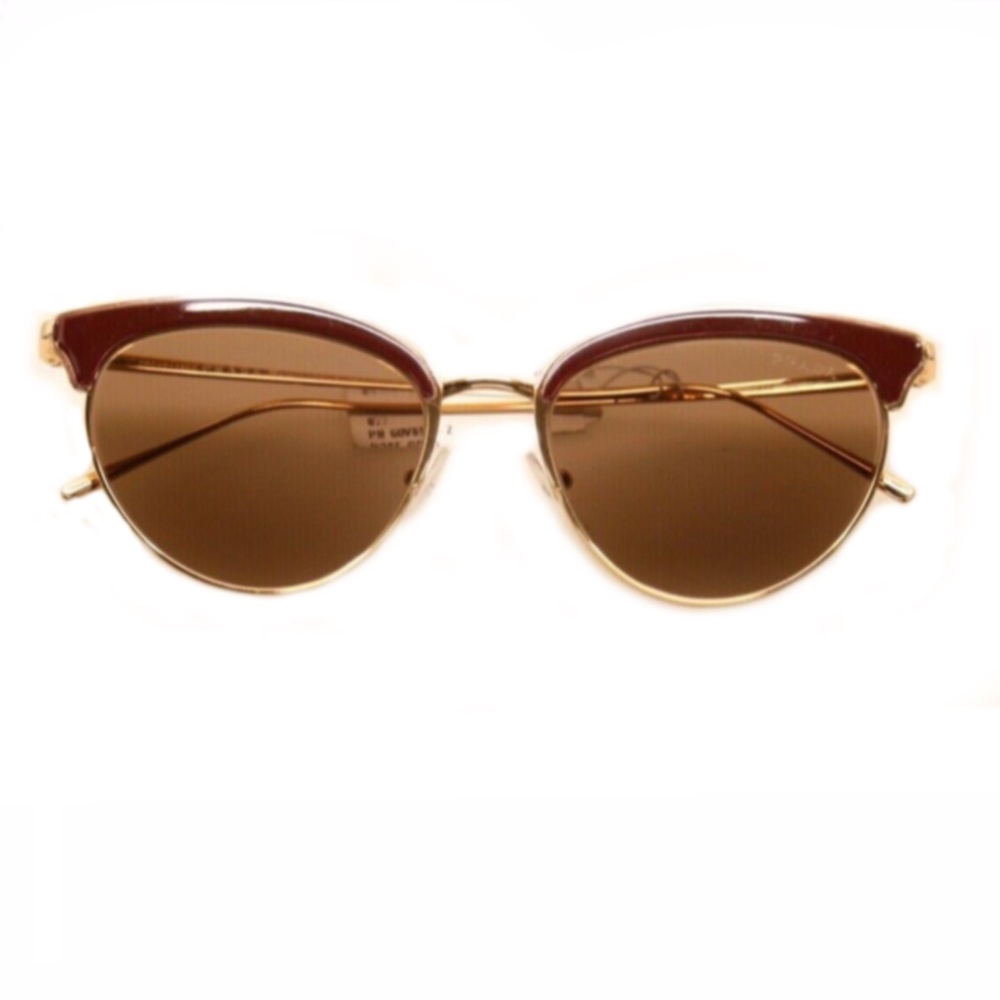 New Prada Rose Gold/Burgundy Cat-Eye Sunnies- NWT - Picture 5 of 8